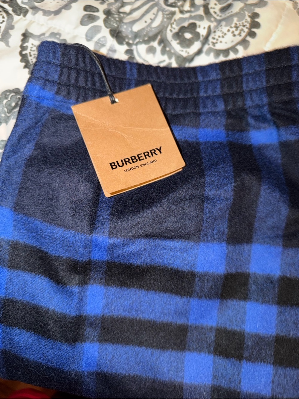 Burberry Blue and Black Plaid A-Line Skirt
